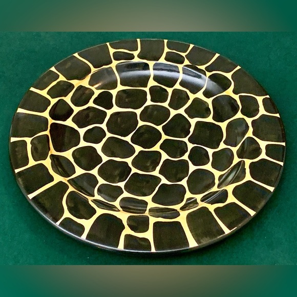 1996 Vintage Laurie Gates Safari Animal Print Giraffe Salad Plate - Picture 3 of 13